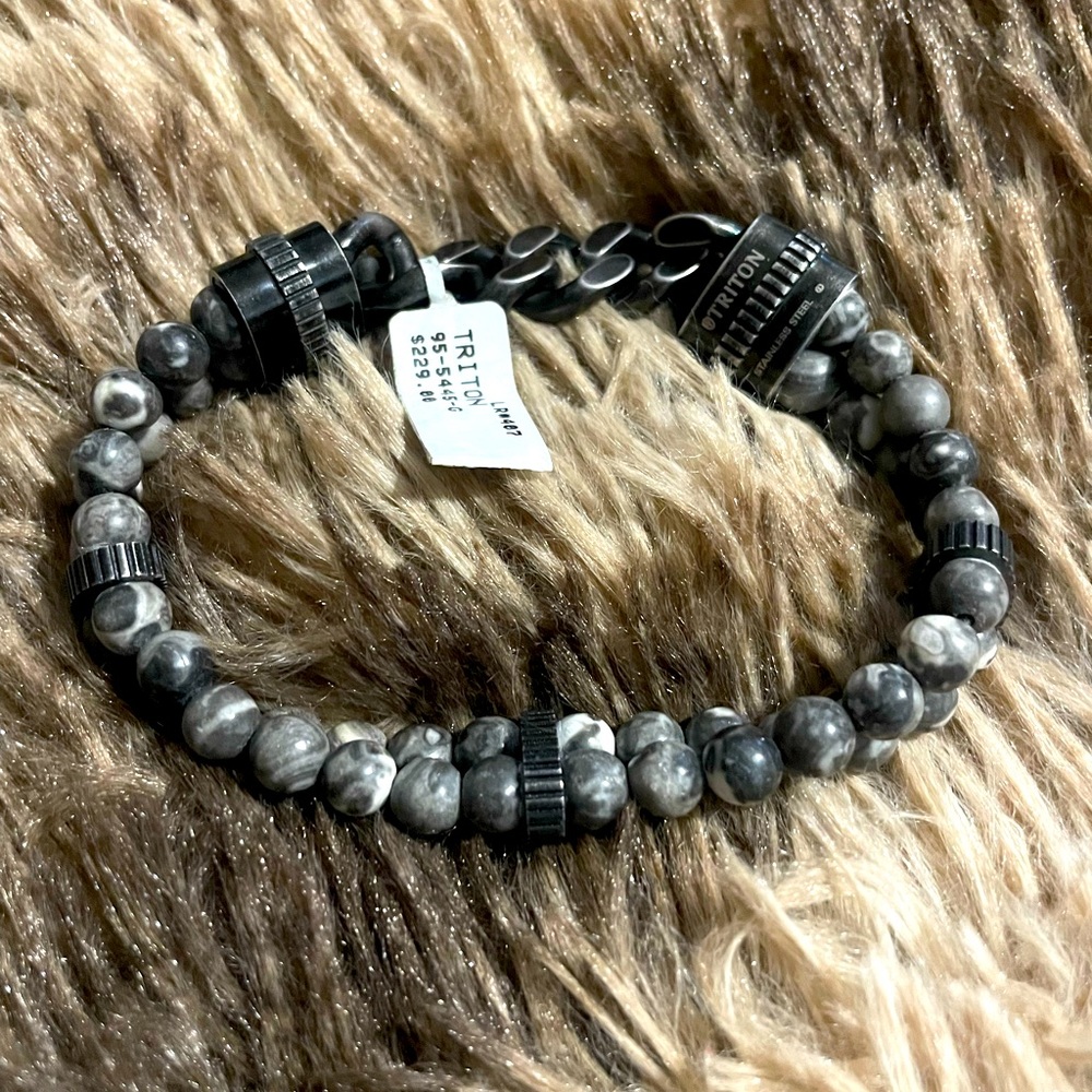 Triton Bracelet 6 mm fossil jasper